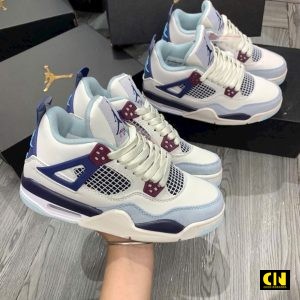 Giay The Thao Nu Jordan 4 Mau Military Blue Giày Thể Thao Nữ Jordan 4 Màu Military Blue