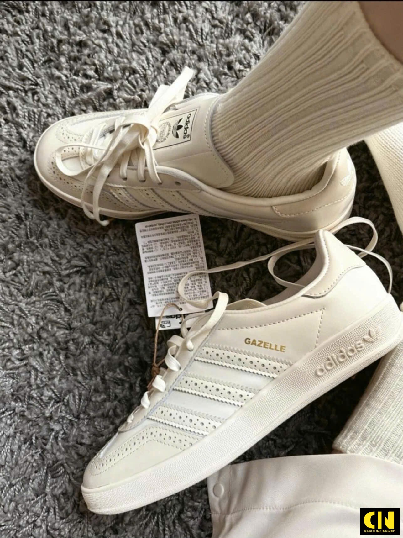 Giày Adidas Gazelle Indoor Cream White Chuẩn Size Giày Adidas Gazelle Indoor Cream White Chuẩn Size