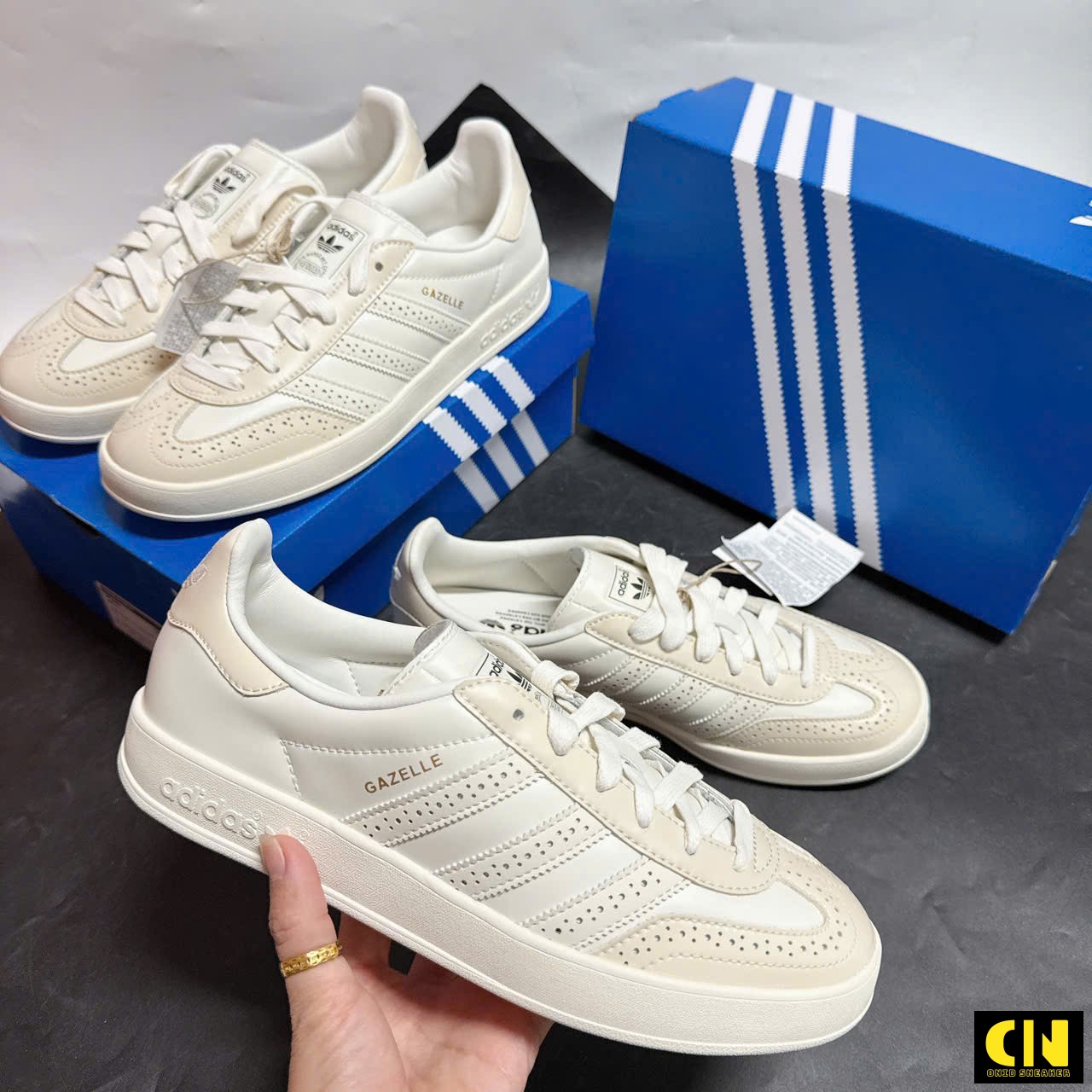 Giày Adidas Gazelle Indoor Cream White Trắng Giày Adidas Gazelle Indoor Cream White Trắng