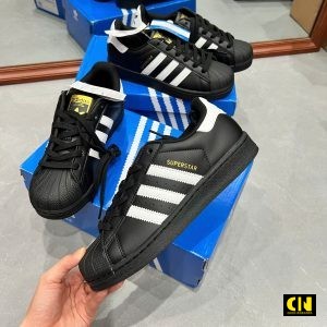 Giay Adidas So Tem Vang Superstar Core Black White Giày Adidas Sò Tem Vàng Superstar Core Black White