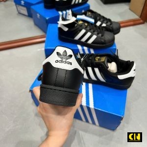 Giay Adidas Superstar Den De Den Soc Trang Giày Adidas Superstar Đen Đế Đen Sọc Trắng