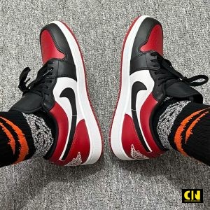 Giay Air Jordan 1 Low Bred Toe Giày Air Jordan 1 Low Bred Toe