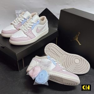 Giay Air Jordan 1 Low Co Thap Mau Trang Hong Xanh Giày Air Jordan 1 Low Cổ Thấp Màu Trắng Hồng Xanh