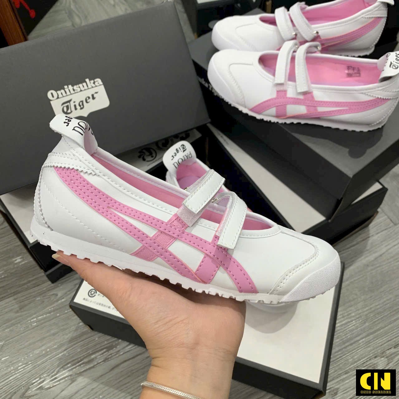 Giày Búp Bê Onitsuka Tiger X Patou Mexico 66 Ballerina White Pink Giày Búp Bê Onitsuka Tiger x Patou Mexico 66 Ballerina White Pink