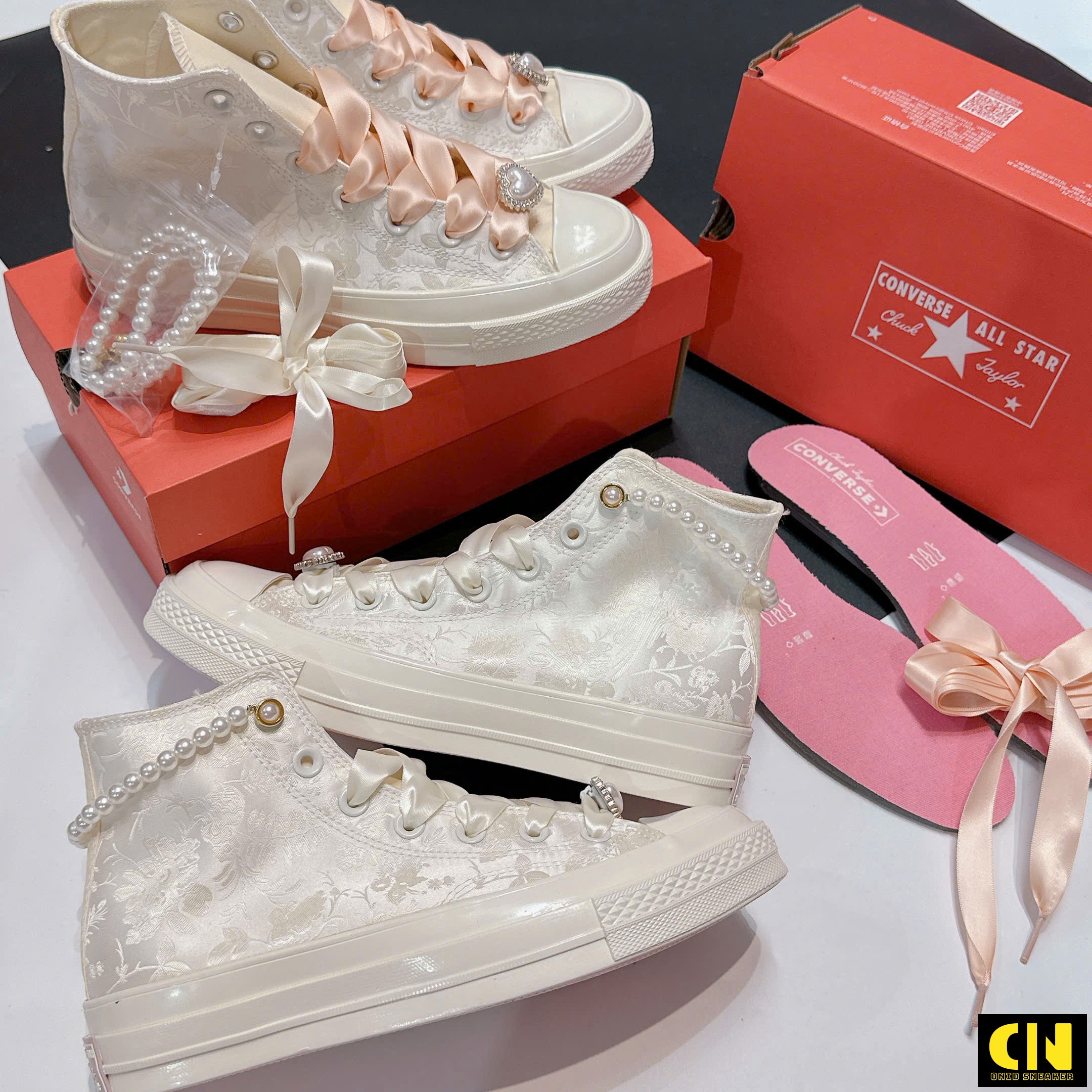 Giày Converse 1970S Wedding Brocade High Top White Cổ Cao Giày Converse 1970s Wedding Brocade High Top White Cổ Cao