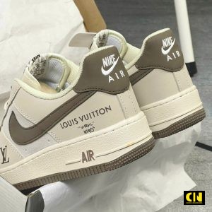 Giay Nike Af1 Lv Louis Vuitton Nau Co Thap Giày Nike AF1 LV Louis Vuitton Nâu Cổ Thấp
