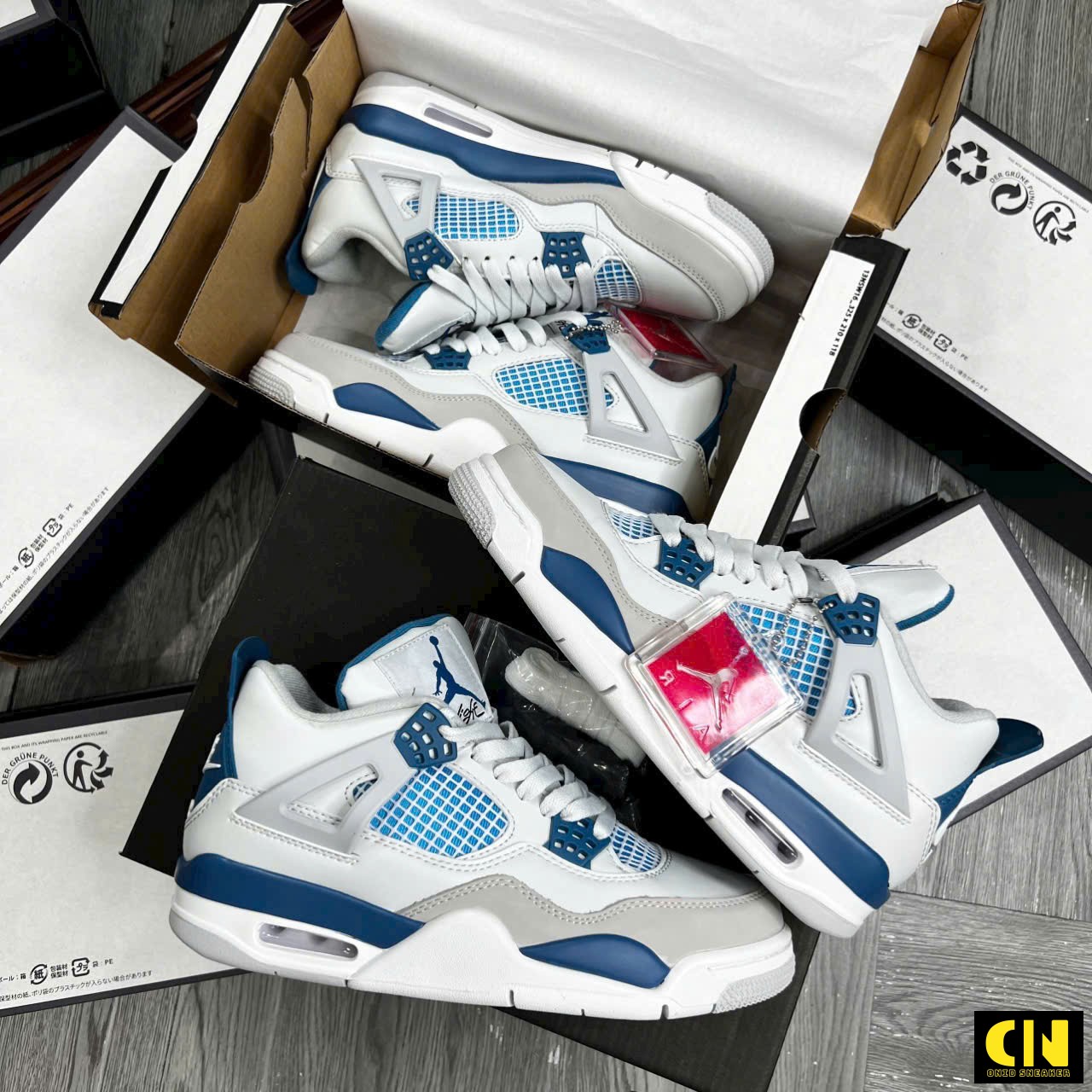 Giày Nike Air Jordan 4 Retro Gs Military Blue Giày Nike Air Jordan 4 Retro GS Military Blue