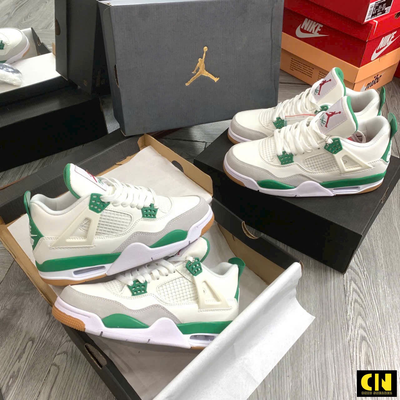 Giày Nike Air Jordan 4 Retro Pine Green Giày Nike Air Jordan 4 Retro Pine Green