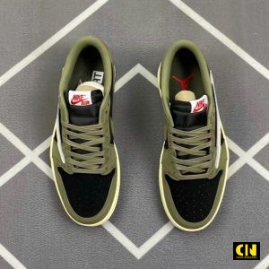 Giay Nike Air Jordan Low Travis Scott Black Olive Phoi Mau Xanh Reu Den Giày Nike Air Jordan Low Travis Scott Black Olive Phối Màu Xanh Rêu Đen