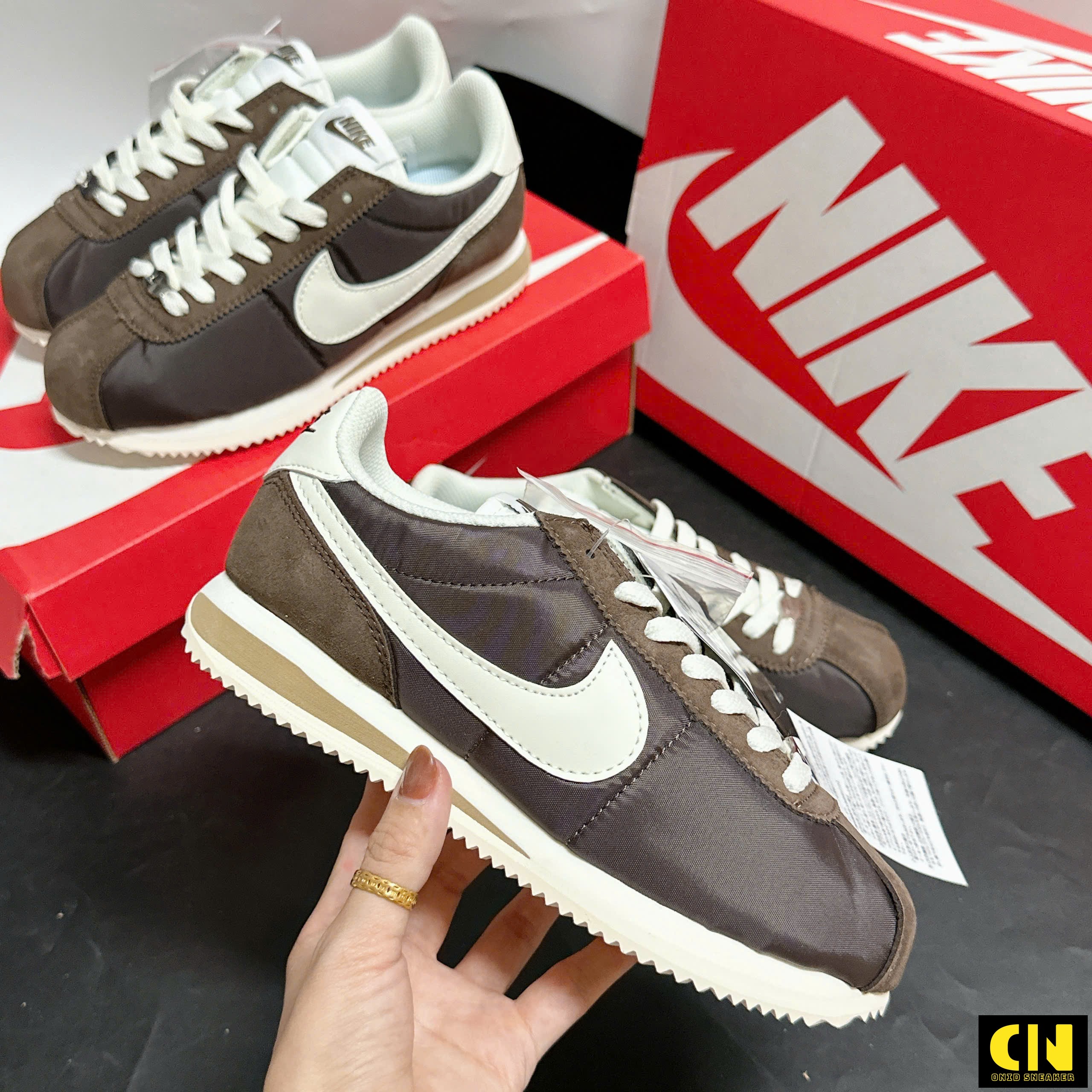 Giày Nike Cortez Phối Màu Nâu Baroque Brown Giày Nike Cortez Phối Màu Nâu Baroque Brown