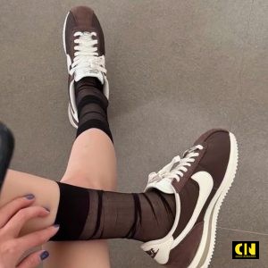 Giay Nike Cortez Phoi Mau Nau Trang Giày Nike Cortez Phối Màu Nâu Trắng