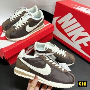 Giay Nike Cortez Vai Nylon Mix Da Lon Baroque Brown Giày Nike Cortez Vải Nylon Mix Da Lộn Baroque Brown