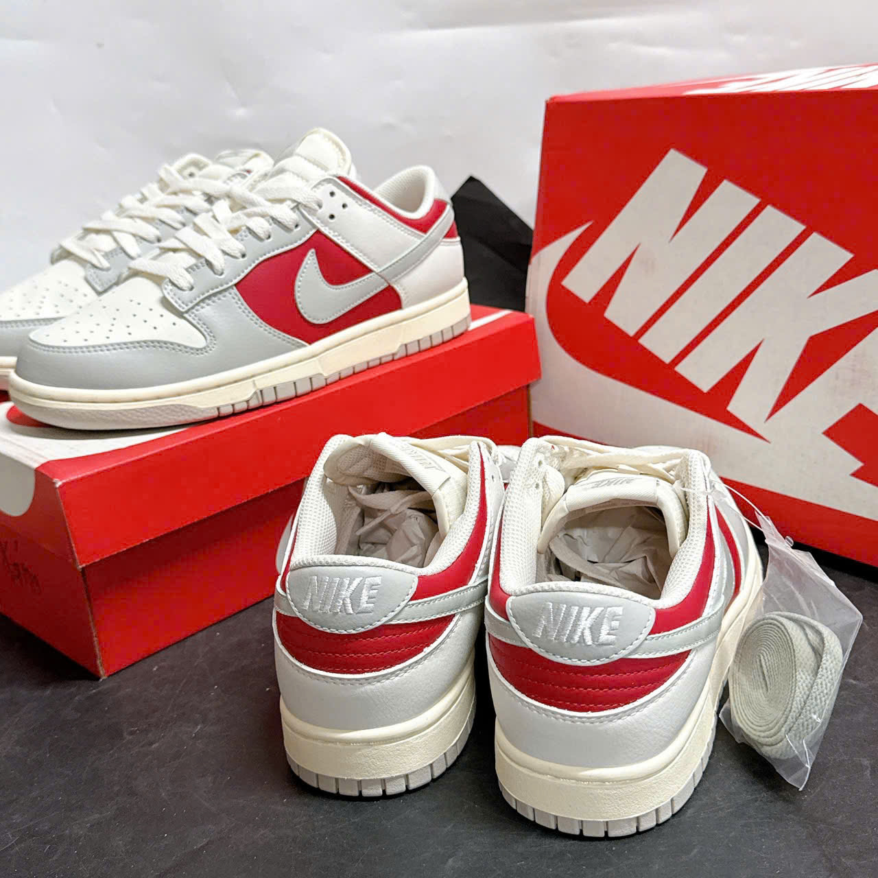 Giày Nike Dunk Low Light Iron Ore Gym Red Xám Đỏ Giày Nike Dunk Low Light Iron Ore Gym Red Xám Đỏ