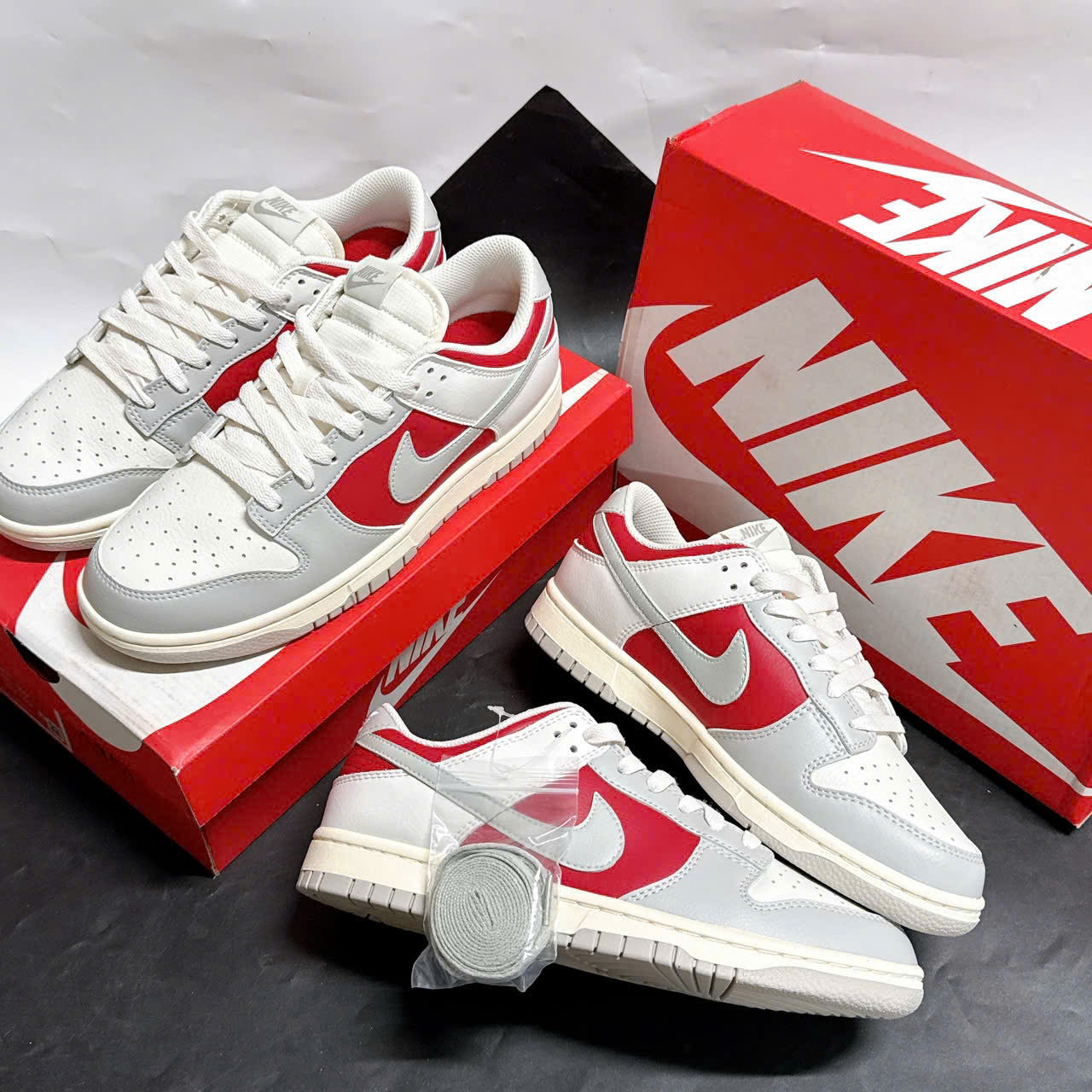 Giày Nike Dunk Low Pale Ivory Xám Đỏ Giày Nike Dunk Low Pale Ivory Xám Đỏ