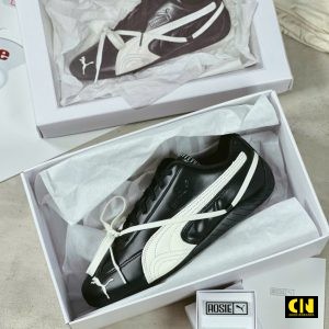 Giay Puma Speedcat Premium Rose Den Trang Day No Giày Puma Speedcat Premium Rosé Đen Trắng Dây Nơ