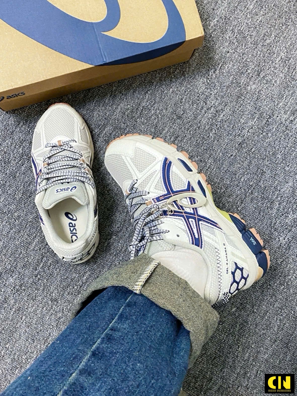 Giày Running Asics Gel-Kahana 8 Grey Navy Full Box Giày Running Asics Gel-Kahana 8 Grey Navy Full Box