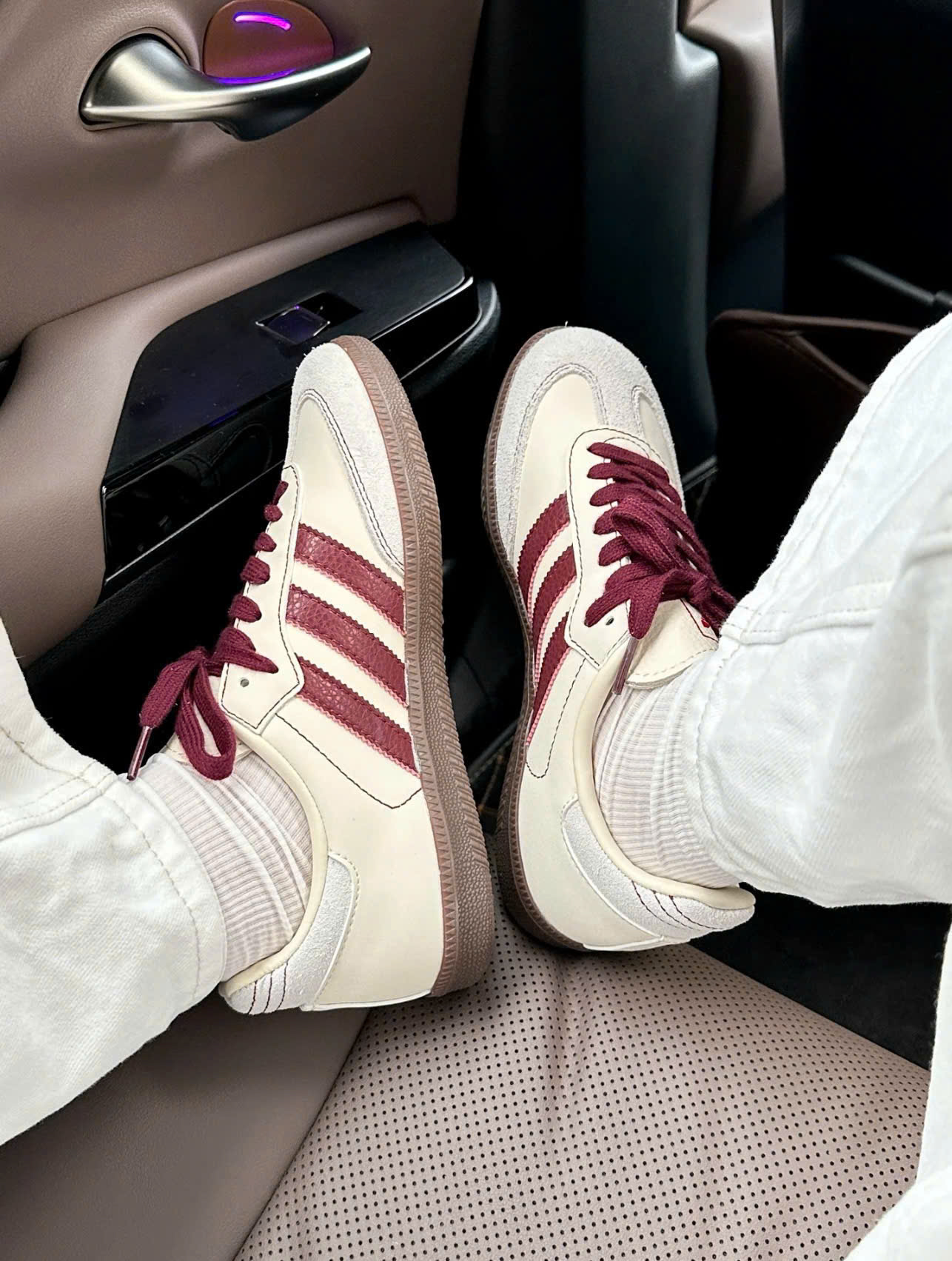 Giày Sneaker Adidas Samba Og Wonder White Maroon Fullbox Giày Sneaker Adidas Samba OG Wonder White Maroon Fullbox