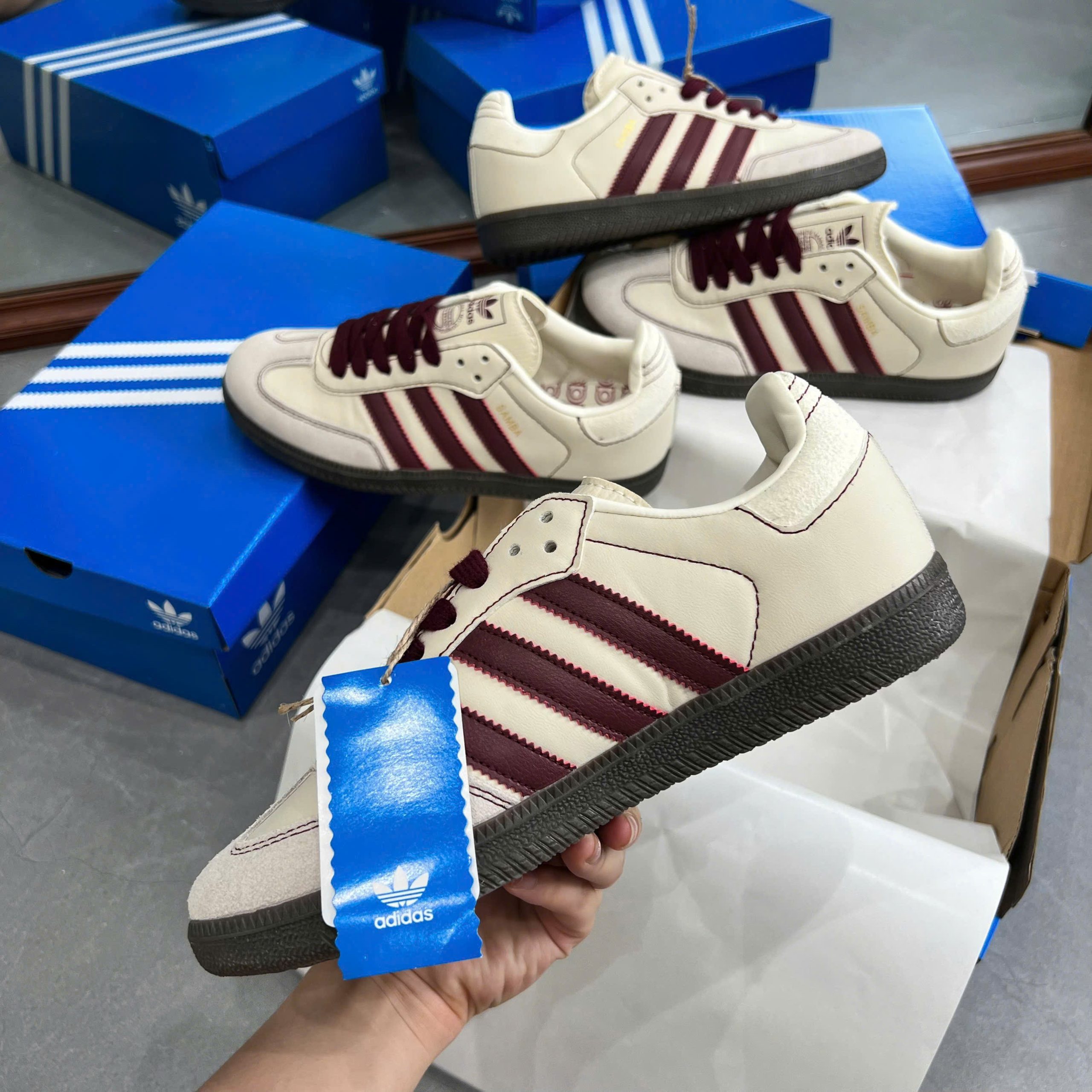Giày Sneaker Adidas Samba Og Wonder White Maroon Giày Sneaker Adidas Samba OG Wonder White Maroon