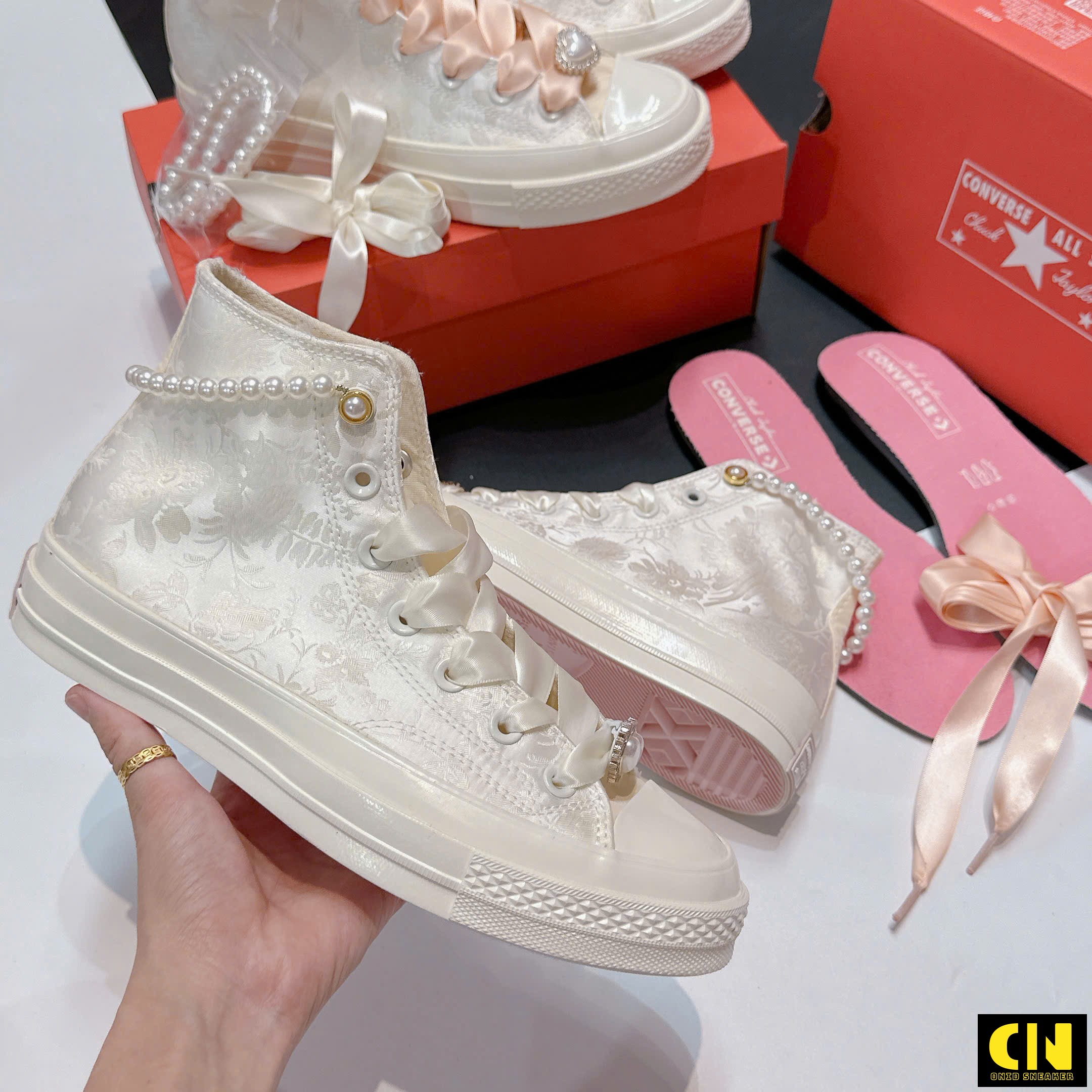 Giày Sneaker Converse 1970S Wedding Brocade Trắng Giày Sneaker Converse 1970s Wedding Brocade Trắng