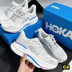 Giay Sneaker Hoka Bondi 9 Cosmic Grey White De Day Ranh Gradient Giày Sneaker HOKA Bondi 9 Cosmic Grey White Đế Dày Rãnh Gradient