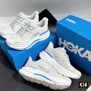 Giay Sneaker Hoka Bondi 9 Cosmic Grey White Xam Phoi Xanh Tim Giày Sneaker HOKA Bondi 9 Cosmic Grey White Xám Phối Xanh Tím