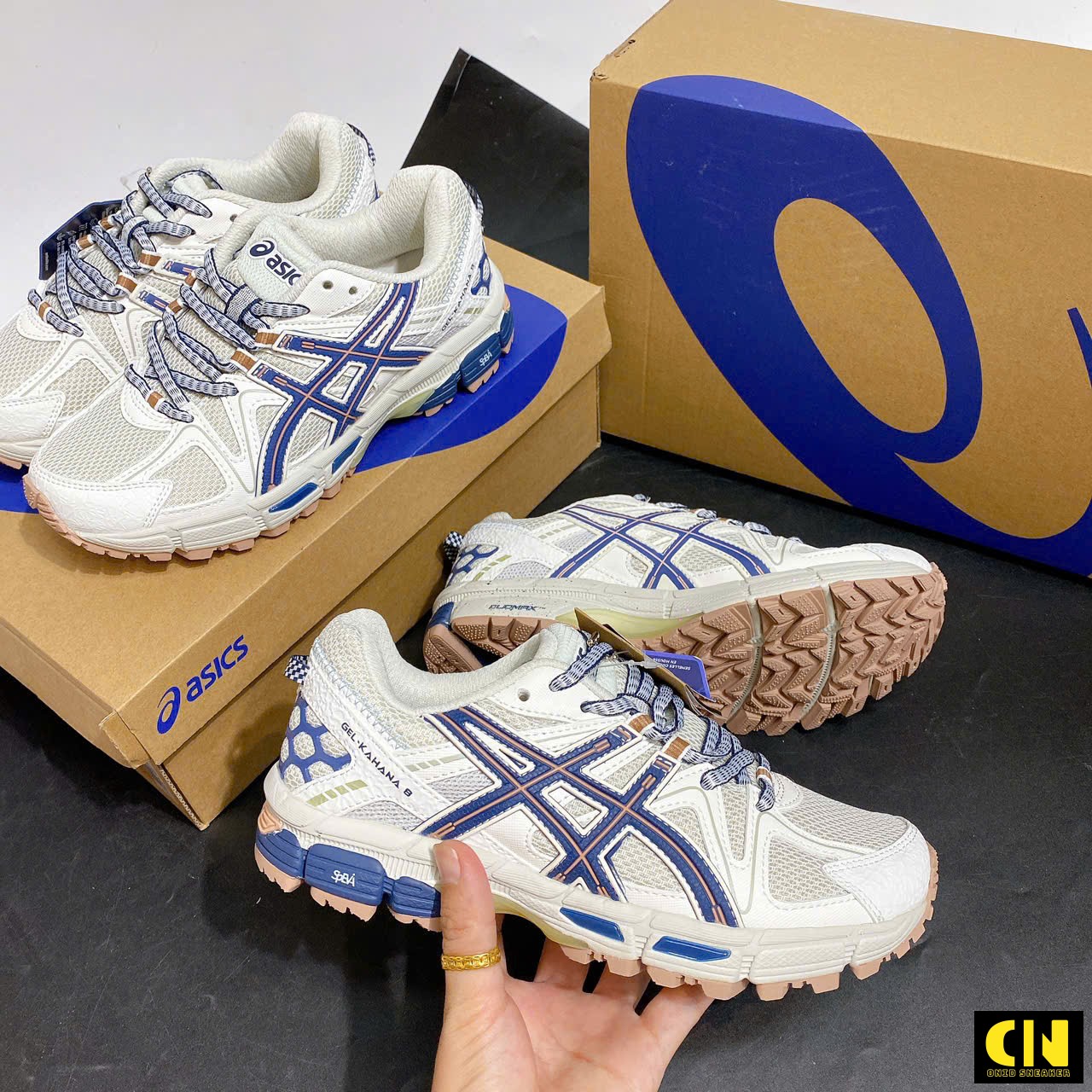 Giày Sneaker Nam Nữ Asics Gel-Kahana 8 Xám Xanh Giày Sneaker Nam Nữ Asics Gel-Kahana 8 Xám Xanh