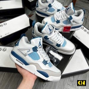 Giay Sneaker Nike Air Jordan 4 Gs Military Blue Kem Moc Khoa Air Giày Sneaker Nike Air Jordan 4 GS Military Blue Kèm Móc Khóa Air