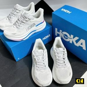 Giay The Thao Hoka Bondi 9 Cosmic Grey White Chuan Form Giày Thể Thao HOKA Bondi 9 Cosmic Grey White Chuẩn Form