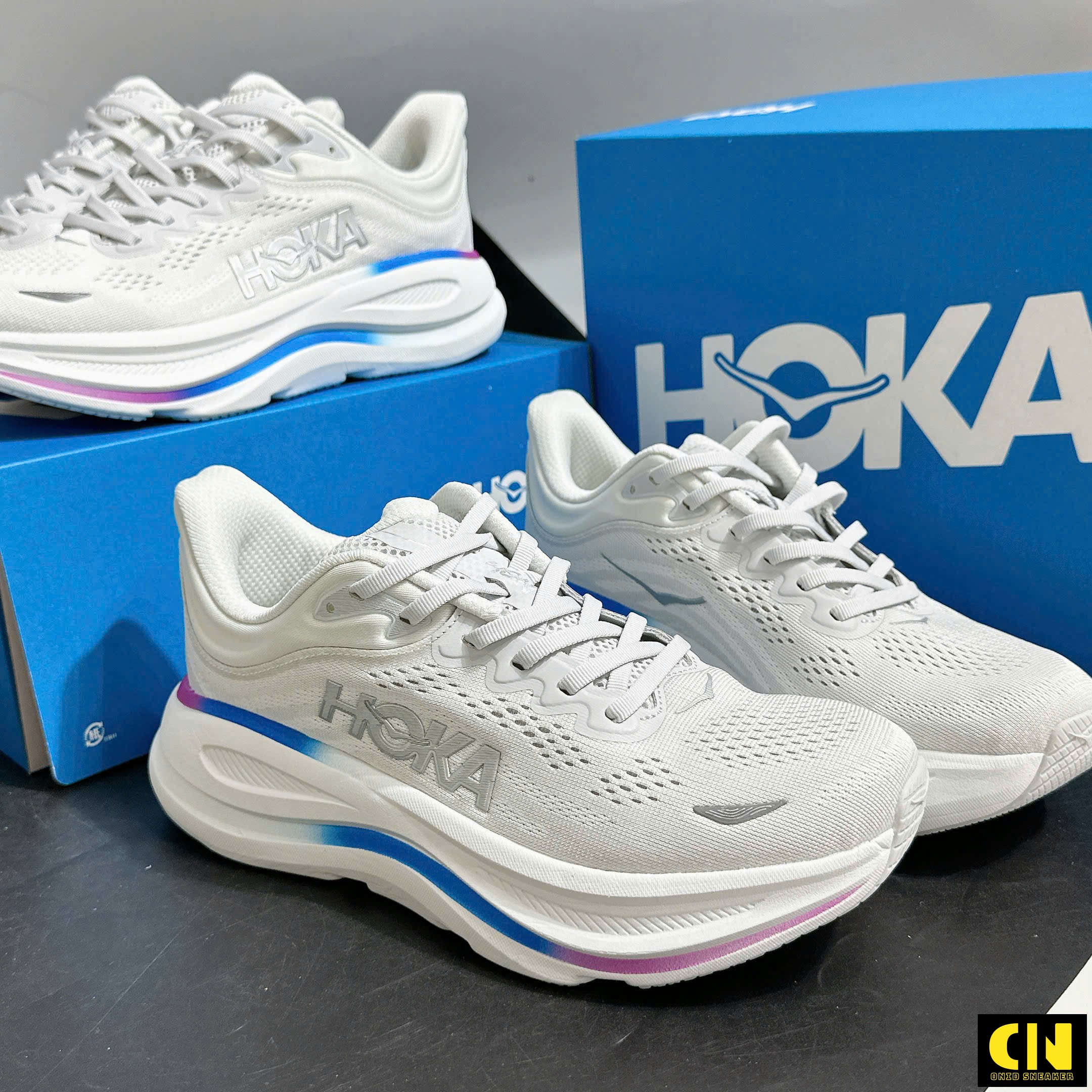 Giày Thể Thao Hoka Bondi 9 Cosmic Grey White Giày Thể Thao HOKA Bondi 9 Cosmic Grey White
