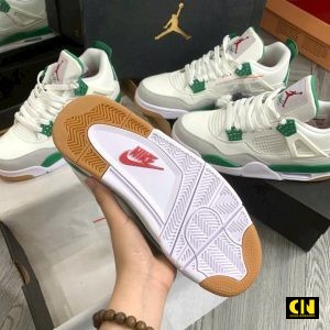 Giay The Thao Nike Air Jordan 4 Retro Pine Green Gray Giày Thể Thao Nike Air Jordan 4 Retro Pine Green Gray