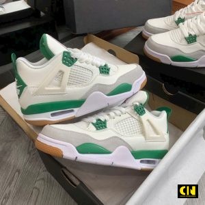Giay The Thao Nike Air Jordan 4 Retro Pine Green Xanh Trang Giày Thể Thao Nike Air Jordan 4 Retro Pine Green Xanh Trắng