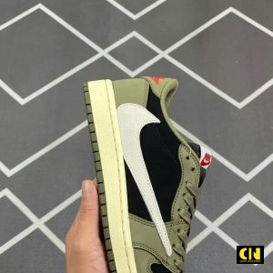 Giay The Thao Nike Air Jordan Low Travis Scott Black Olive Giày Thể Thao Nike Air Jordan Low Travis Scott Black Olive