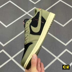 Giay The Thao Nike Air Jordan Low Travis Scott Black Olive Den Reu Giày Thể Thao Nike Air Jordan Low Travis Scott Black Olive Đen Rêu