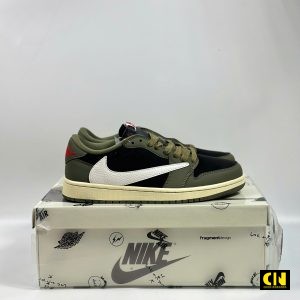 Giay The Thao Nike Air Jordan Low Travis Scott Black Olive Den Xanh Reu Giày Thể Thao Nike Air Jordan Low Travis Scott Black Olive Đen Xanh Rêu