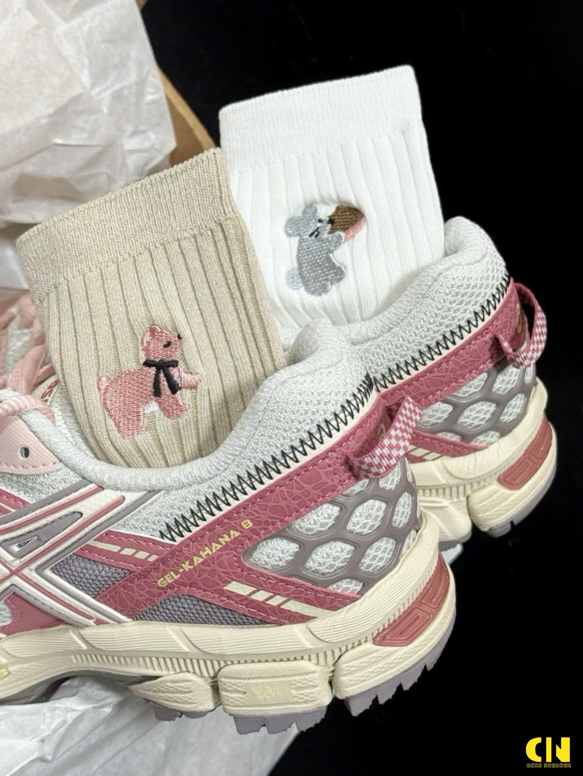 Giày Thể Thao Nữ Asics Gel Kahana 8 Xám Hồng Kem Giày Thể Thao Nữ Asics Gel Kahana 8 Xám Hồng Kem