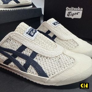 Dep Suc Onitsuka Tiger Mexico 66 Ho Got Mau Kem Xanh Navy Dép Sục Onitsuka Tiger Mexico 66 Hở Gót Màu Kem Xanh Navy