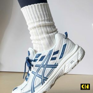 Giay Asics Gel Venture 6 Cream White Blue Navy Giày ASICS Gel Venture 6 Cream White Blue Navy