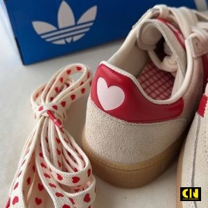 Giay Adidas Originals Handball Spezial Bright Red Kem Do Hong Got Tim Giày Adidas Originals Handball Spezial Bright Red Kem Đỏ Hồng Gót Tim