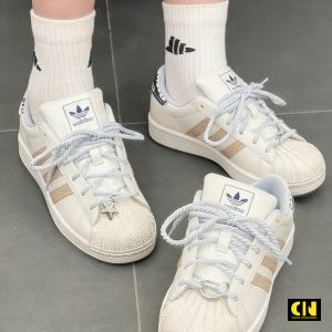 Giay Adidas So Superstar Ii Pearl White Day Thung Xanh Giay Adidas So Superstar II Pearl White Day Thung Xanh