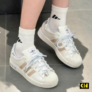 Giay Adidas Superstar Ii Pearl White Trang Ngoc Trai Phoi Be Giày Adidas Superstar II Pearl White Trắng Ngọc Trai Phối Be