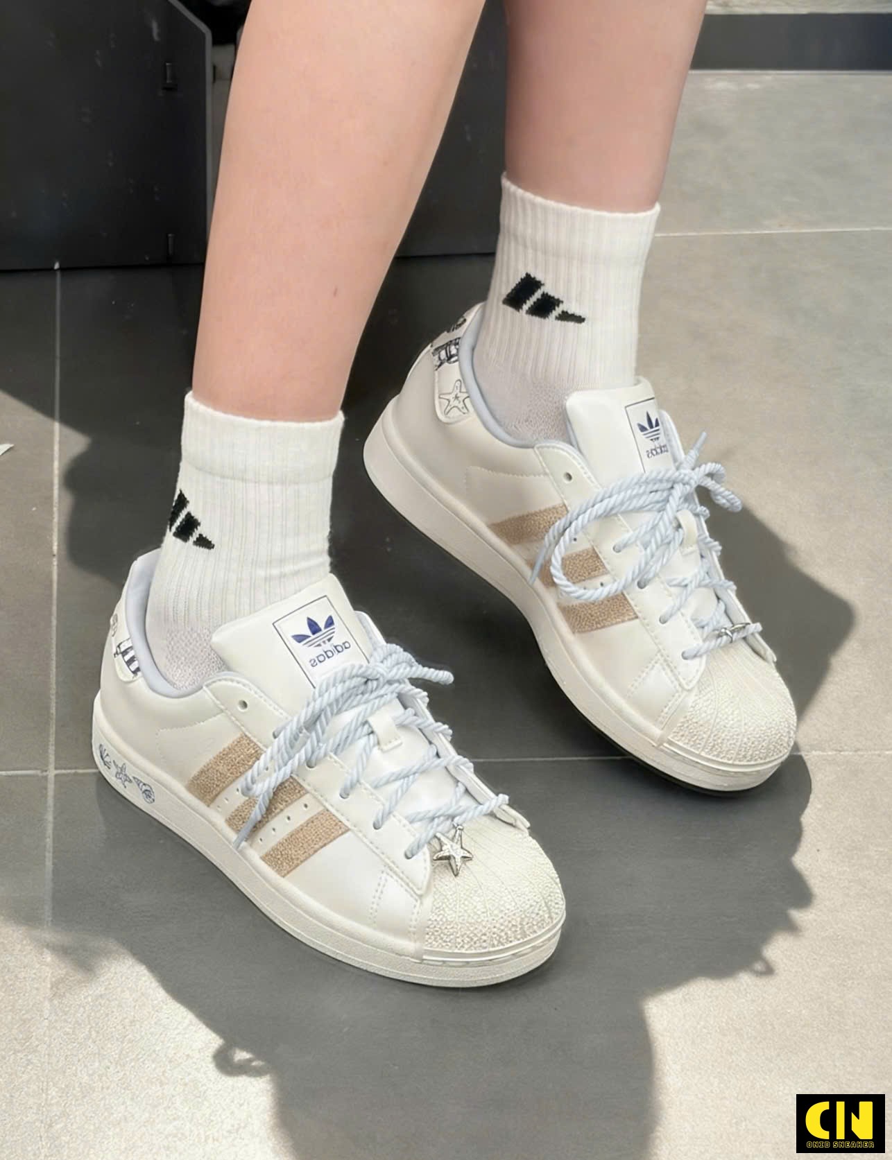 Giày Adidas Superstar Ii Pearl White Trắng Ngọc Trai Phối Be Giày Adidas Superstar II Pearl White Trắng Ngọc Trai Phối Be