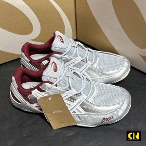 Giay Asics Hypersync Mau Bac Phoi Do Man Hang Cao Cap Giày Asics Hypersync Màu Bạc Phối Đỏ Mận Hàng Cao Cấp