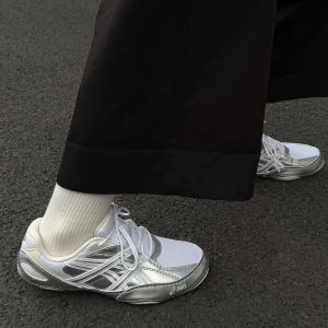 Giay Asics Hypersync Trang Bac 1 Giày Asics Hypersync Trắng Bạc