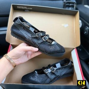 Giay Bup Be Onitsuka Tiger Mexico 66 Black Quai Ngang Giày Búp Bê Onitsuka Tiger Mexico 66 Black Quai Ngang