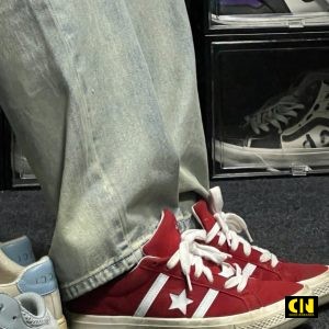 Giay Converse One Star Academy Pro Da Lon Do Trang Giày Converse One St ar Academy Pro Da Lộn Đỏ Trắng