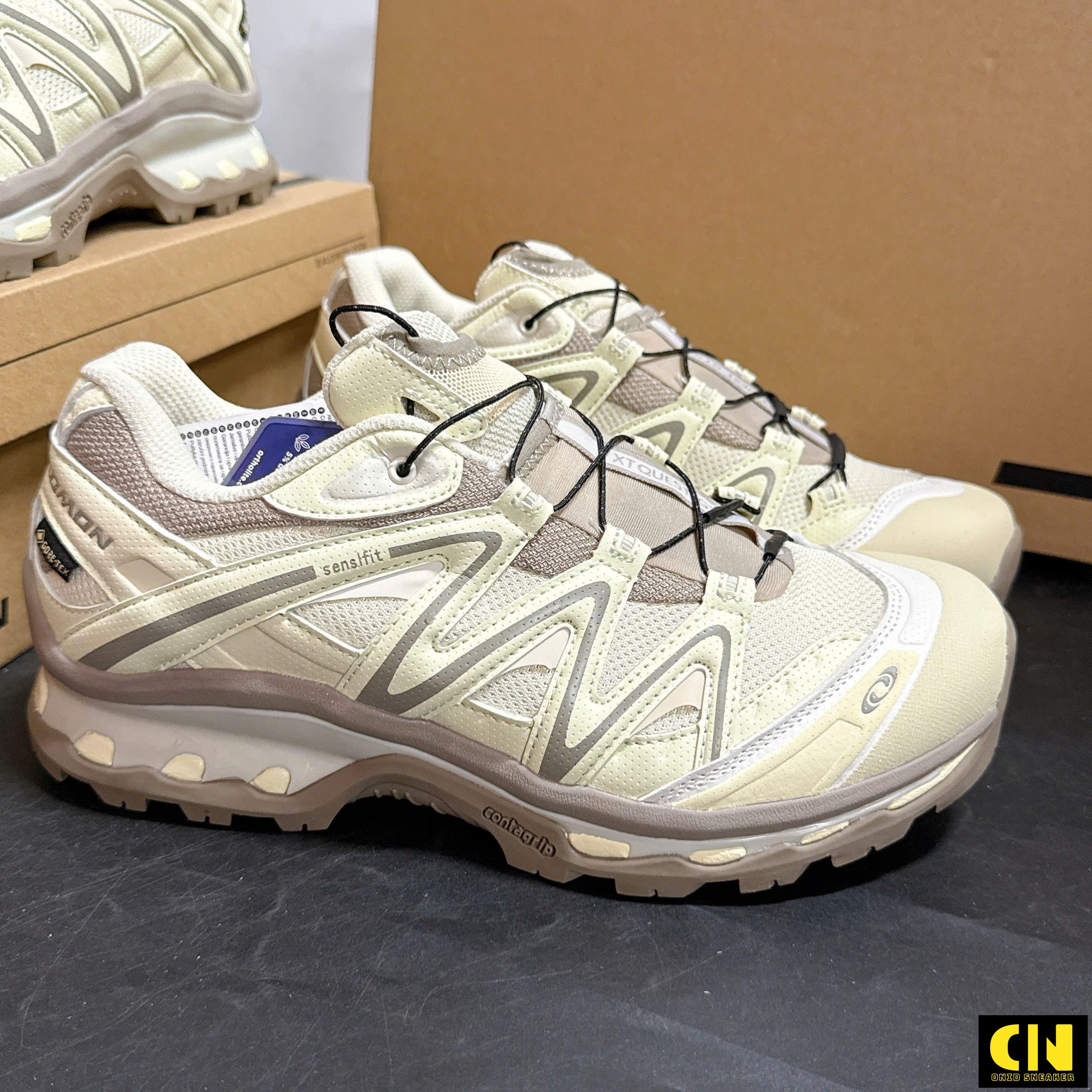 Giày Dã Ngoại Salomon Xt-Quest Gtx Phối Màu Nâu Vàng Kem Giày Dã Ngoại Salomon XT-Quest GTX Phối Màu Nâu Vàng Kem