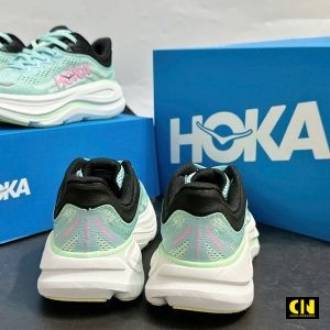 Giay Hoka Bondi 9 Xanh Bac Ha Trang Hong Giày Hoka Bondi 9 Xanh Bạc Hà Trắng Hồng