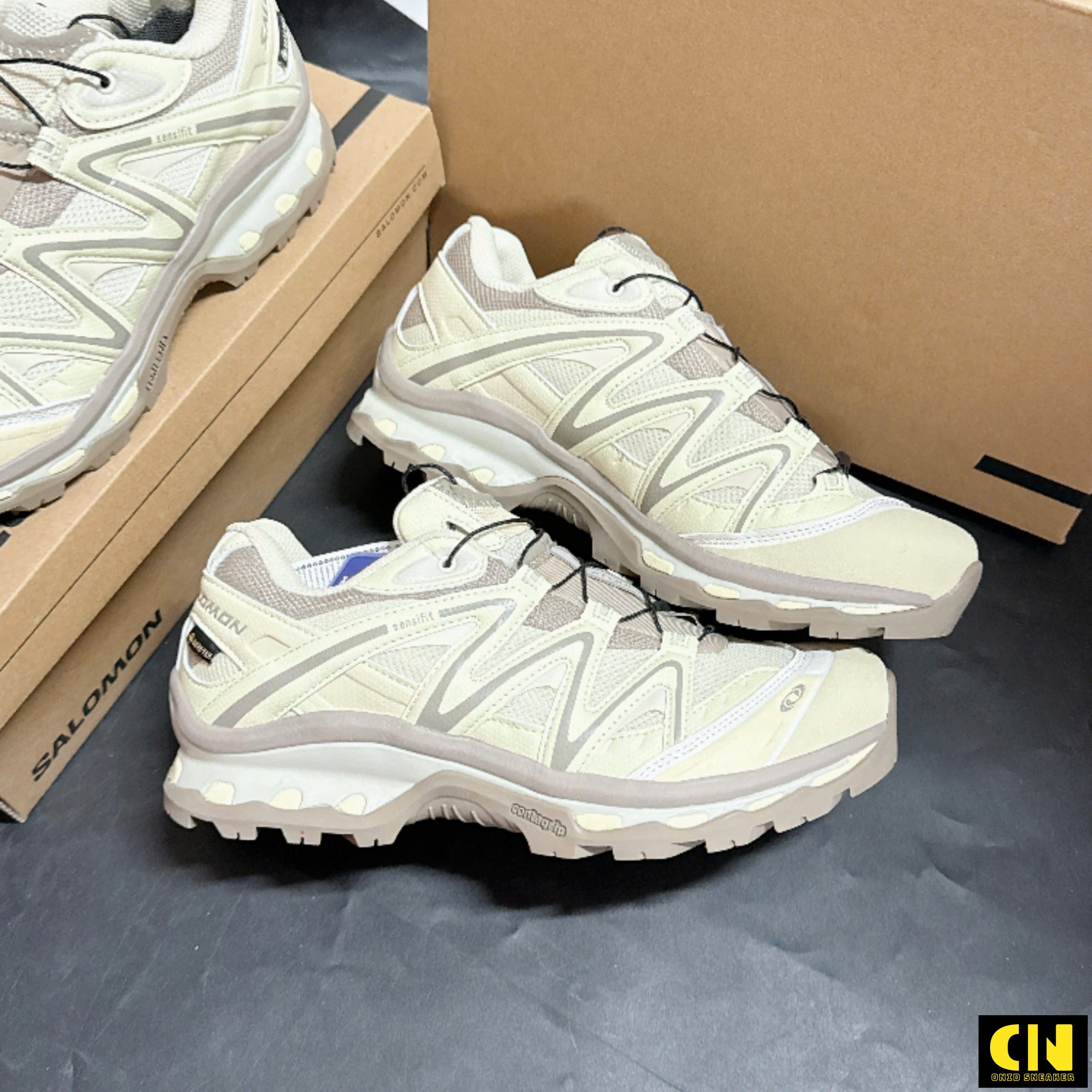 Giày Leo Núi Salomon Xt-Quest Gtx Brown Yellow Cream Hiking Shoes Giày Leo Núi Salomon XT-Quest GTX Brown Yellow Cream Hiking Shoes