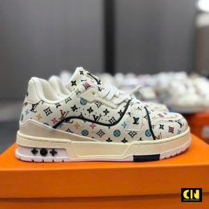 Giay Louis Vuitton Lv Trainer 54 Beige White Multicolor Trang Giày Louis Vuitton LV Trainer 54 Beige White Multicolor Trắng