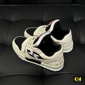 Giay Louis Vuitton Lv Trainer Cream Black Co Thap Giày Louis Vuitton LV Trainer Cream Black Cổ Thấp